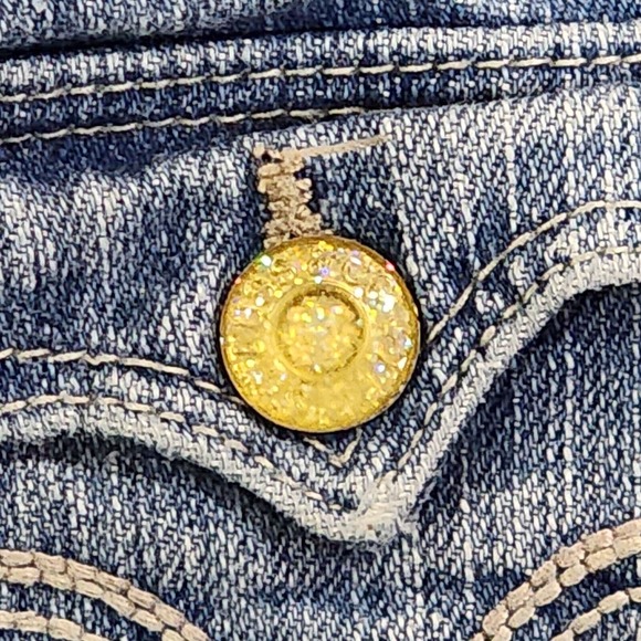 Levis Girls Flare Jeans Sparkle Buttons Adjustable Waist Size 5 - Picture 5 of 11